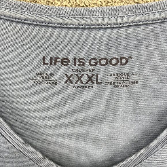 Life Is Good T Shirt XXXL Blue Cats Hug Me I’m Vaccinated Crusher - Picture 10 of 16
